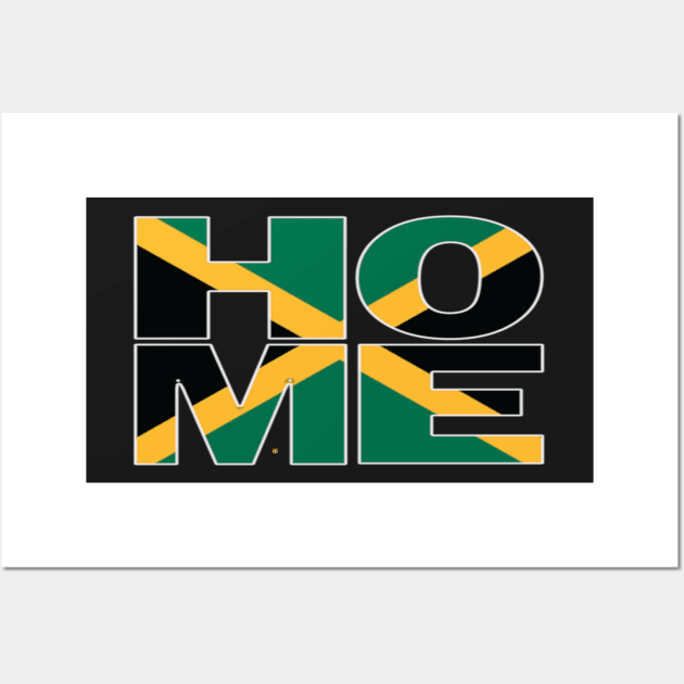 Jamaica Flag Collection Spelling HOME - Jamaican - Soca Mode Wall Art by Soca-Mode